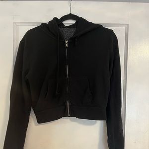 Brandy Melville Black Cropped Hoodie
